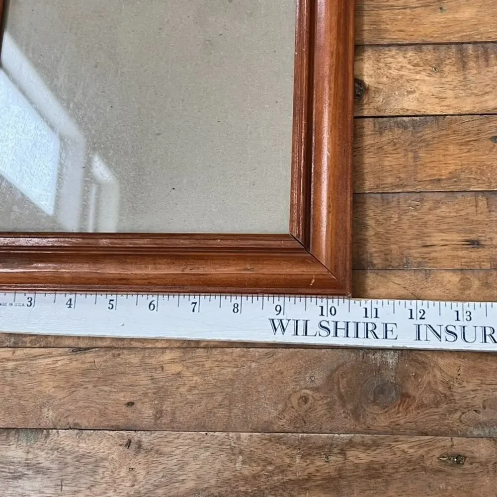 70's Wood Grain Finish Photo Frame Wall Mount Home Decor